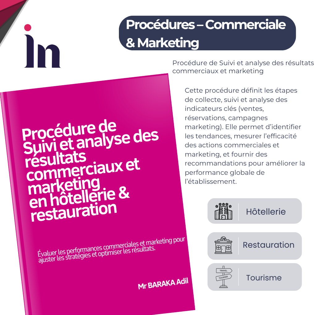 Procédure de Suivi et analyse des résultats commerciaux et marketing en hôtellerie & restauration