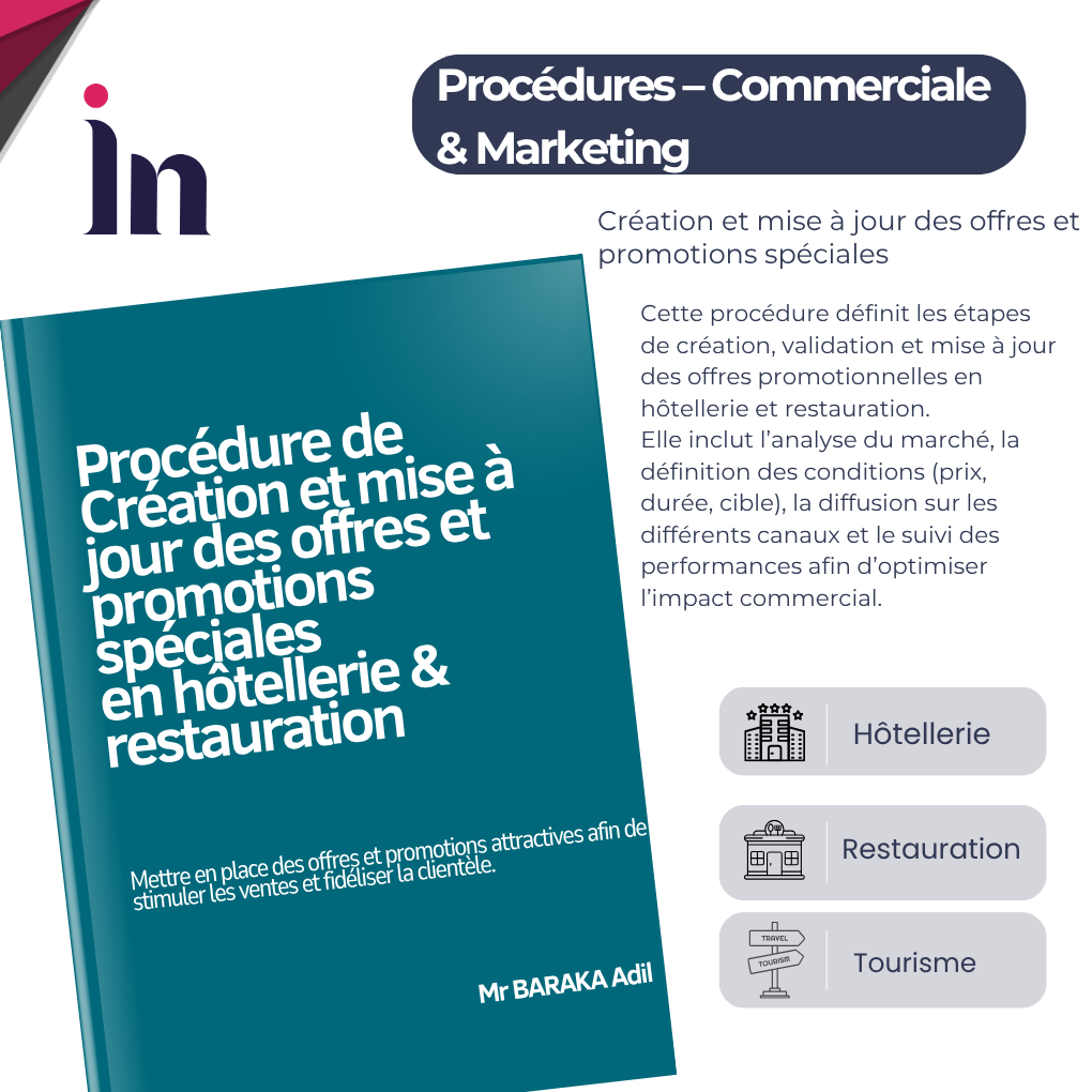 Procédure de Création et mise à jour des offres et promotions spéciales en hôtellerie & restauration