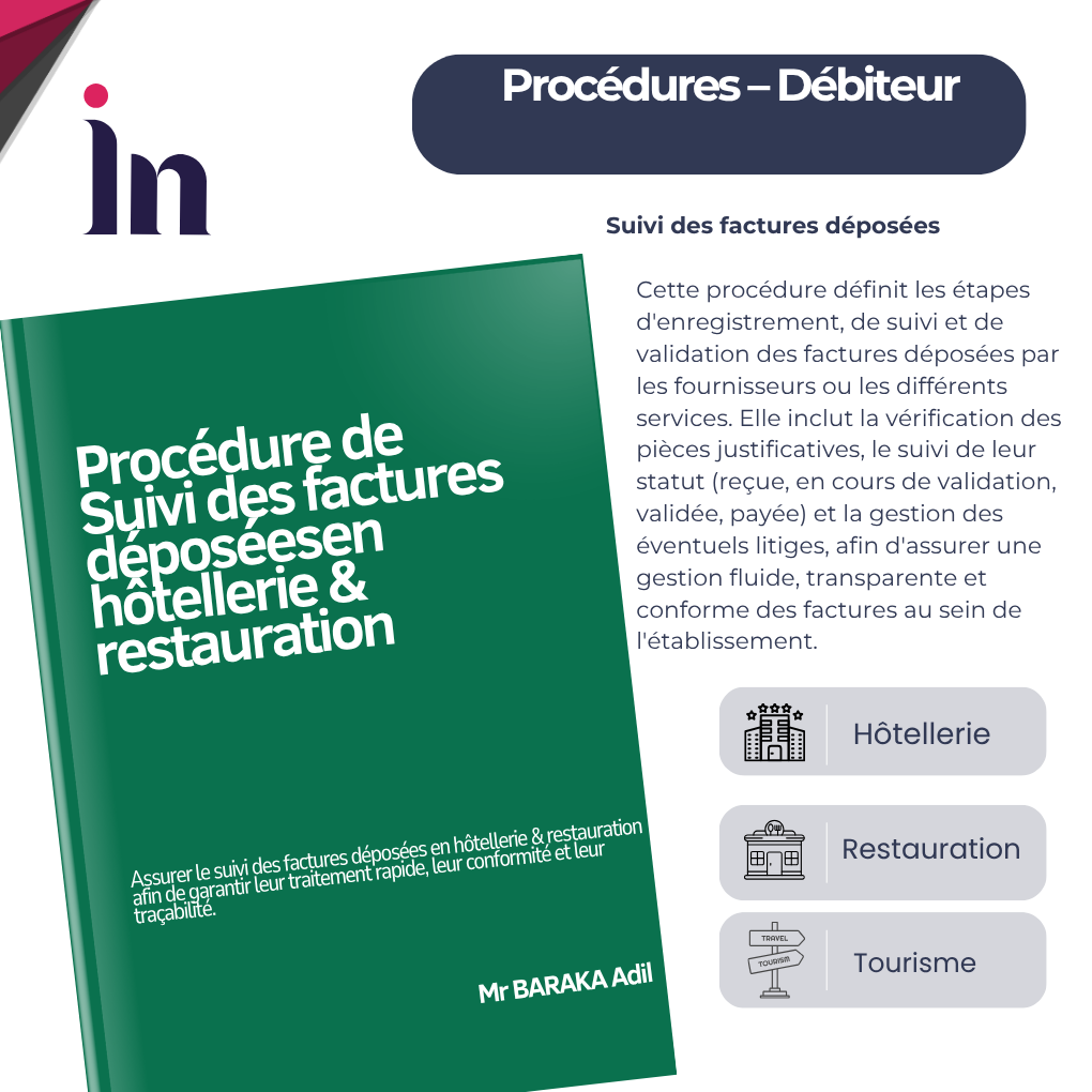 Procédure de suivi des factures déposées en hôtellerie & restauration