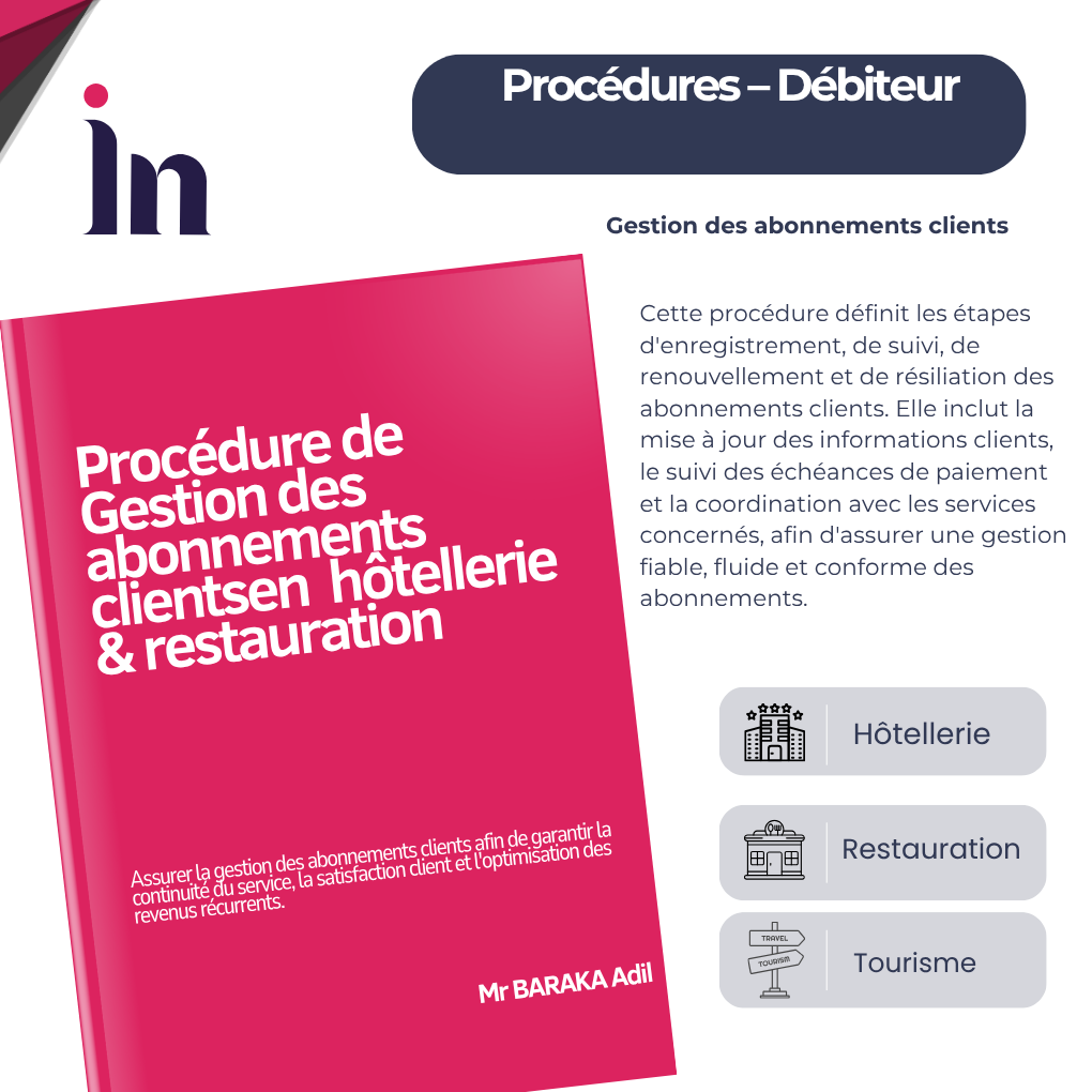 Procédure de gestion des abonnements clients en hôtellerie & restauration