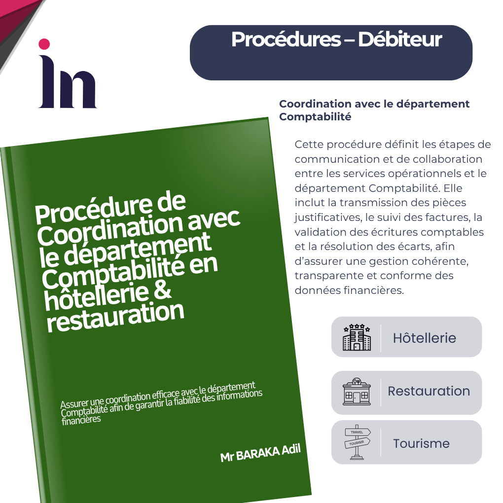 Procédure de coordination avec le département Comptabilité en hôtellerie & restauration