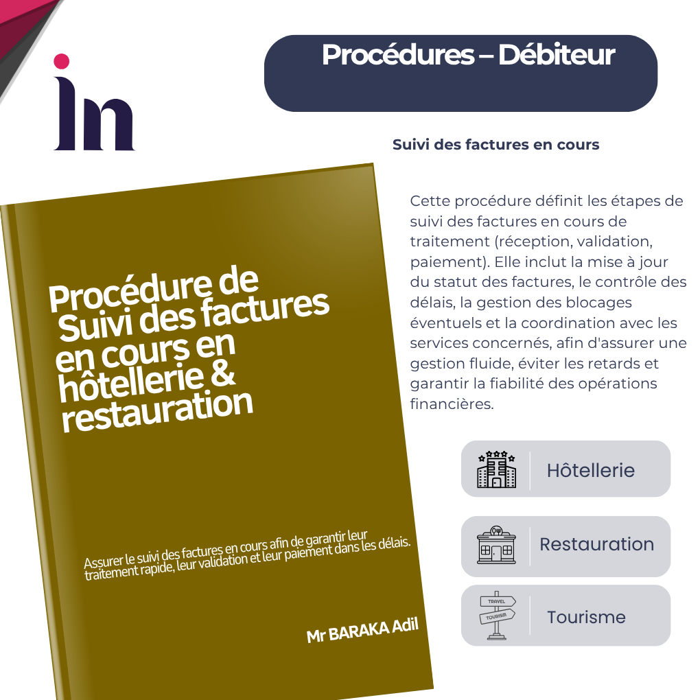 Procédure de suivi des factures en cours en hôtellerie & restauration