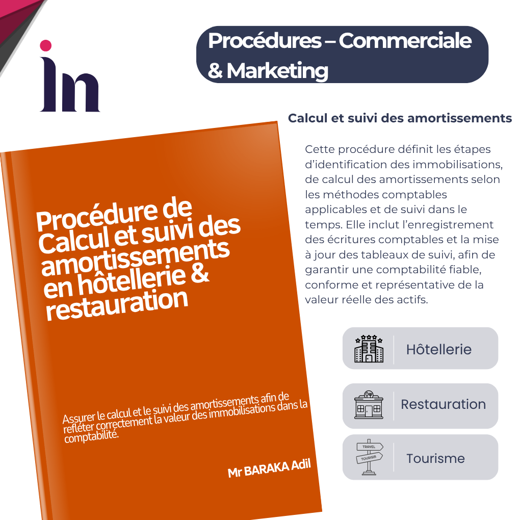 Procédure de  Calcul et suivi des amortissements en hôtellerie & restauration
