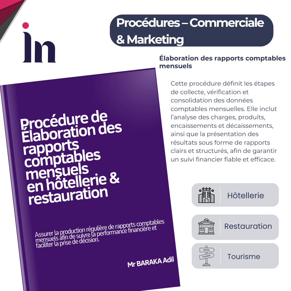 Procédure de Élaboration des rapports comptables mensuels en hôtellerie & restauration