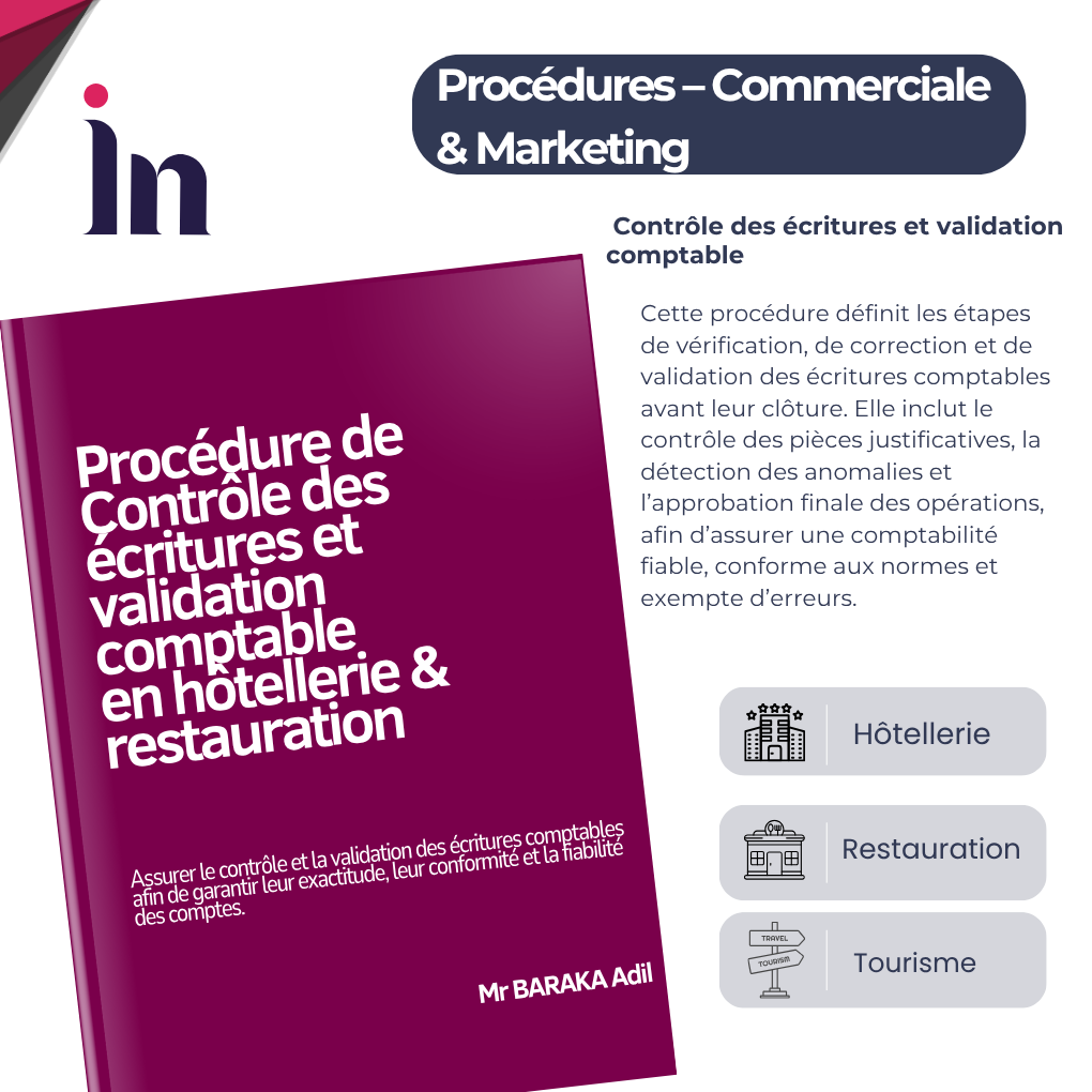Procédure de  Contrôle des écritures et validation comptable en hôtellerie & restauration