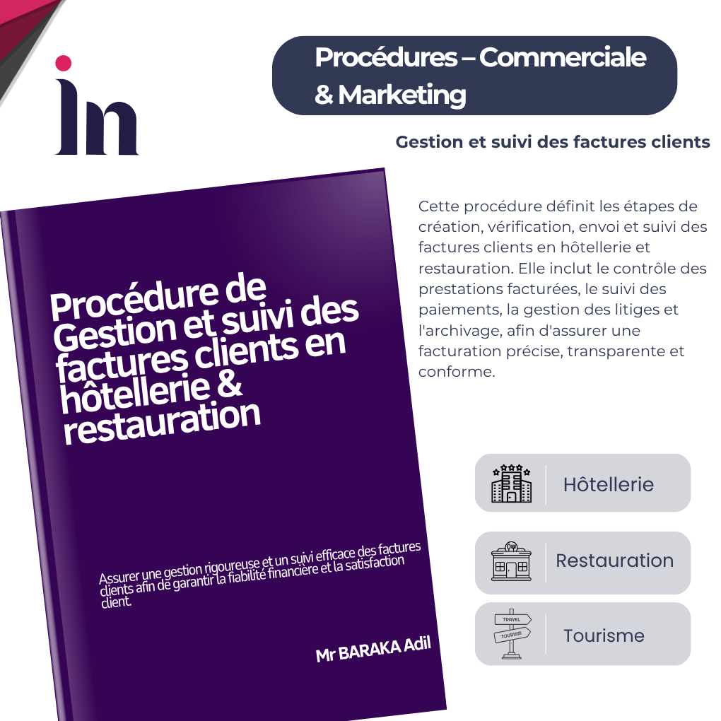 Procédure de Gestion et suivi des factures clients en hôtellerie & restauration