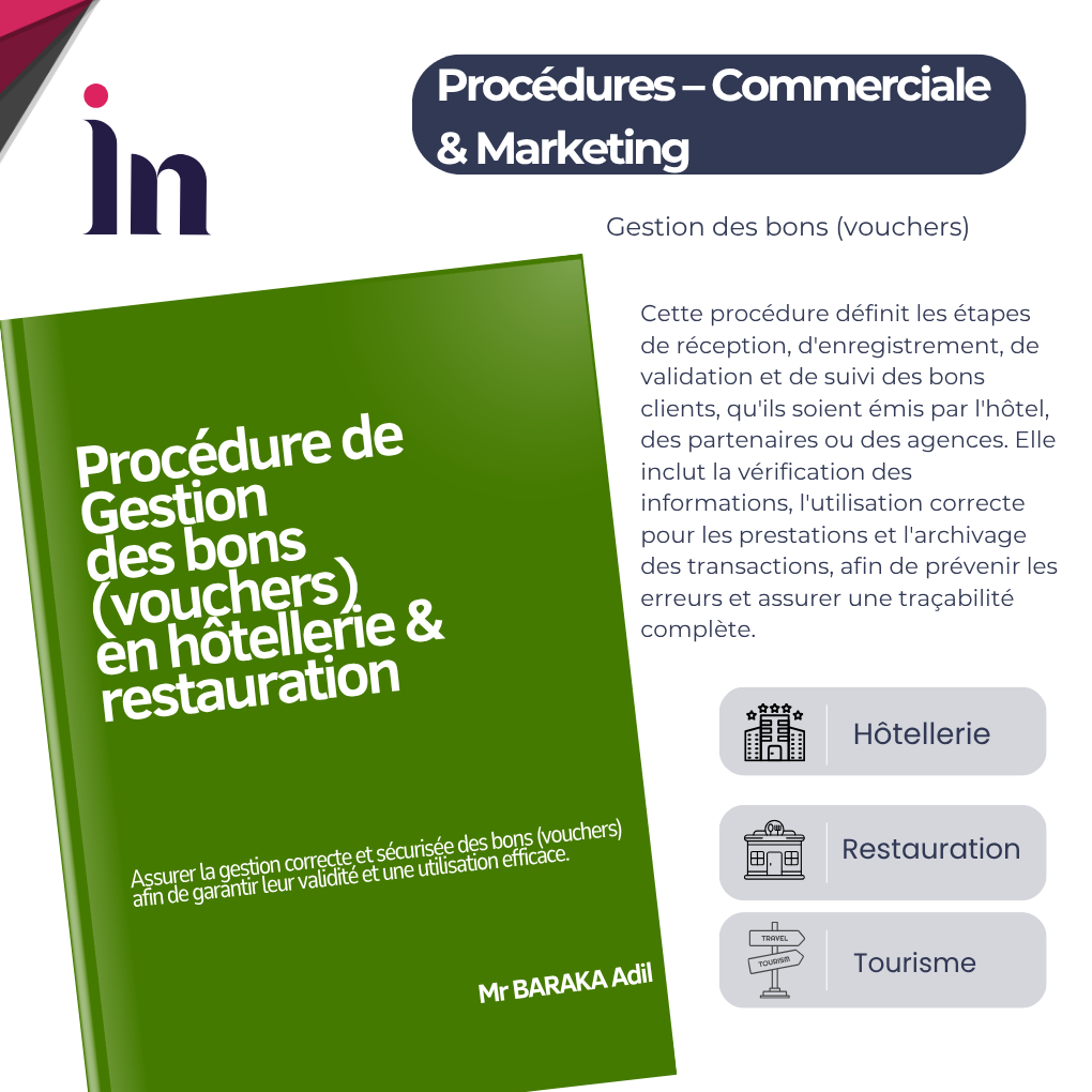 Procédure de Gestion des bons (vouchers) en hôtellerie & restauration