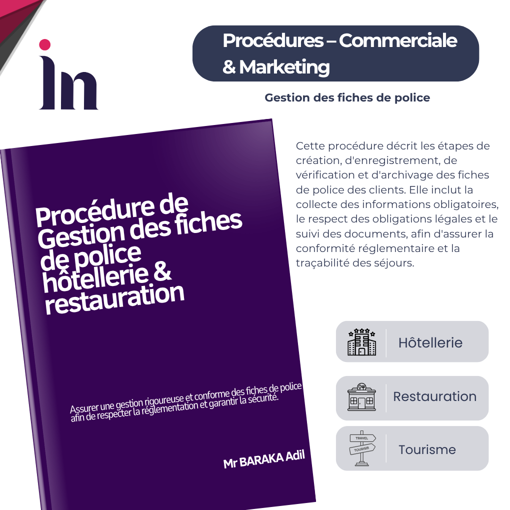 Procédure de Gestion des fiches de police hôtellerie & restauration
