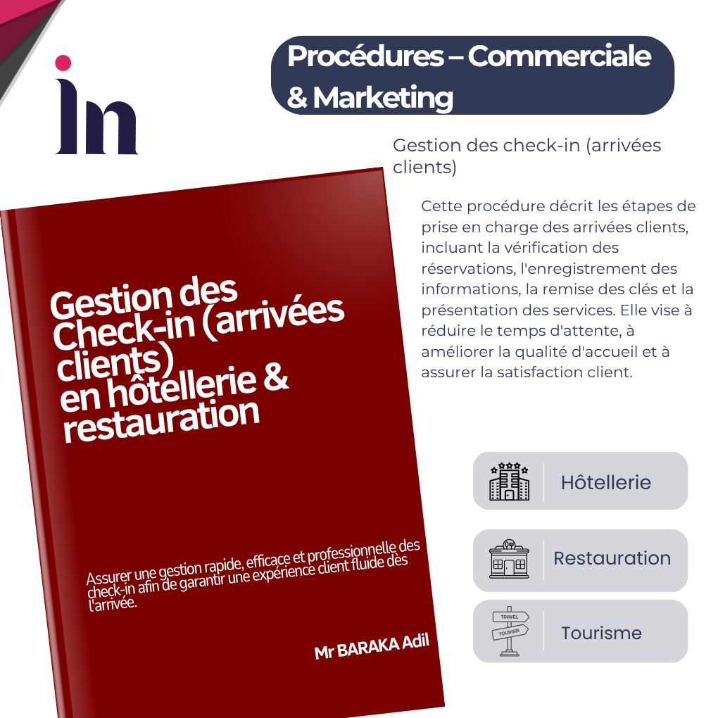 Gestion des Check-in (arrivées clients) en hôtellerie & restauration