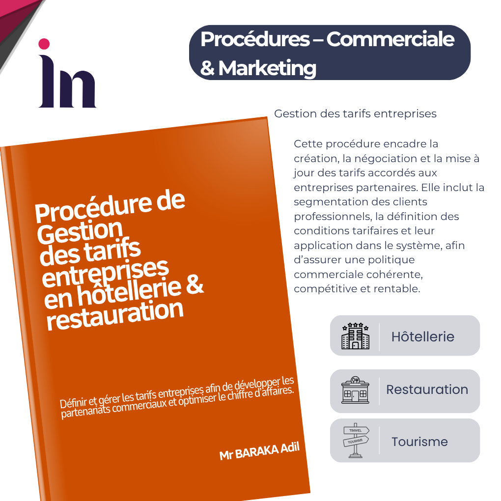 Procédure de Gestion des tarifs entreprises en hôtellerie & restauration