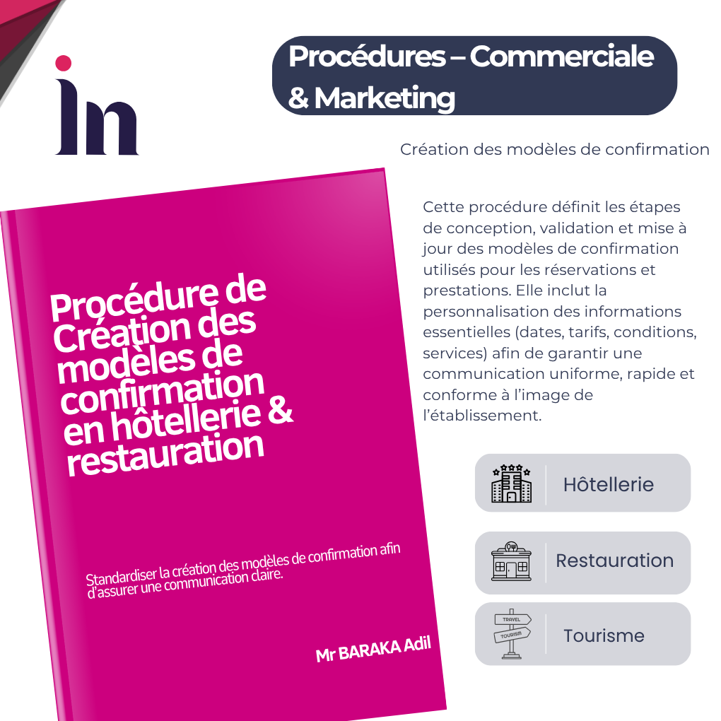 Procédure de Création des modèles de confirmation en hôtellerie & restauration