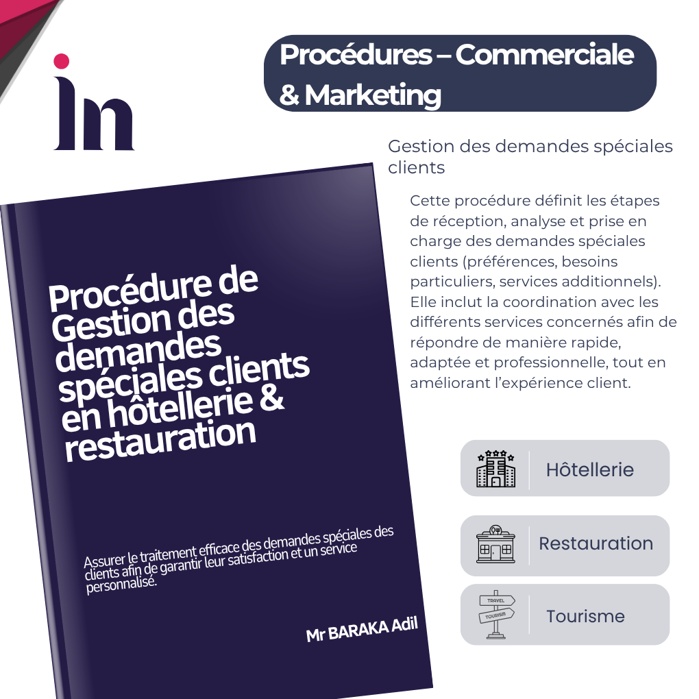Procédure de Gestion des demandes spéciales clients en hôtellerie & restauration