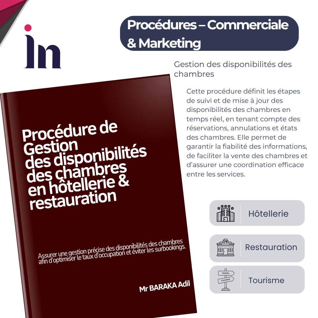 Procédure de Gestion des disponibilités des chambres en hôtellerie & restauration