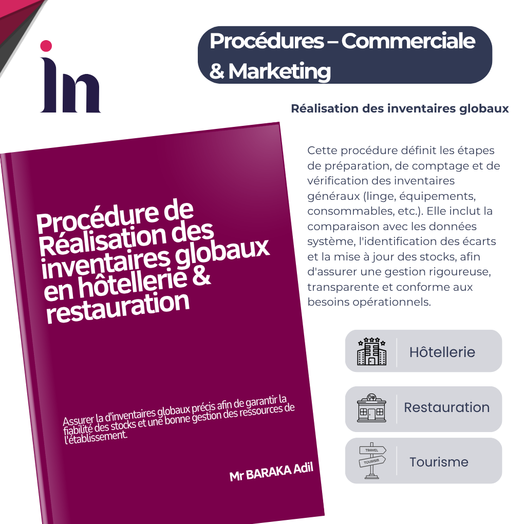 Procédure de  Réalisation des inventaires globaux en hôtellerie & restauration