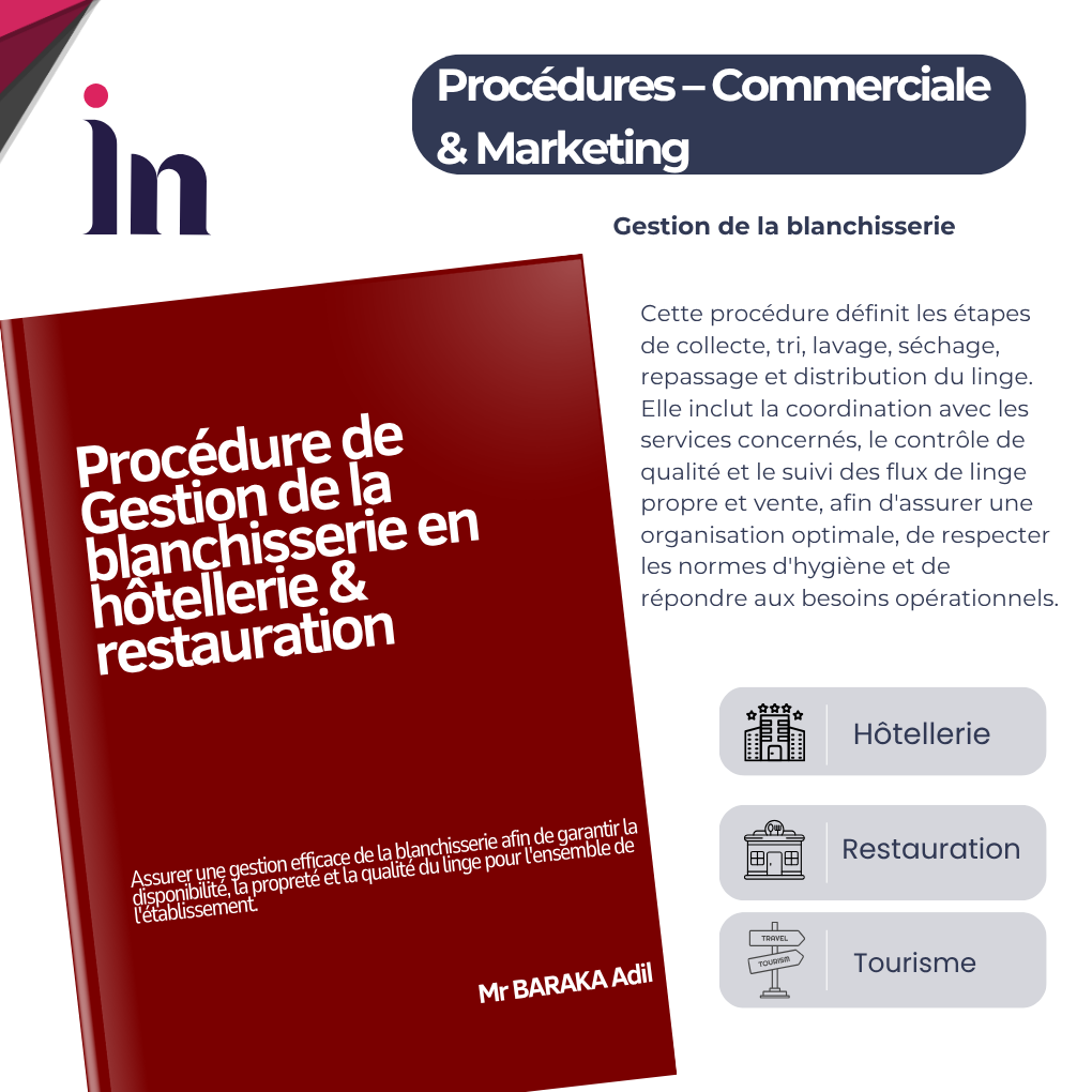 Procédure de Gestion de la blanchisserie en hôtellerie & restauration