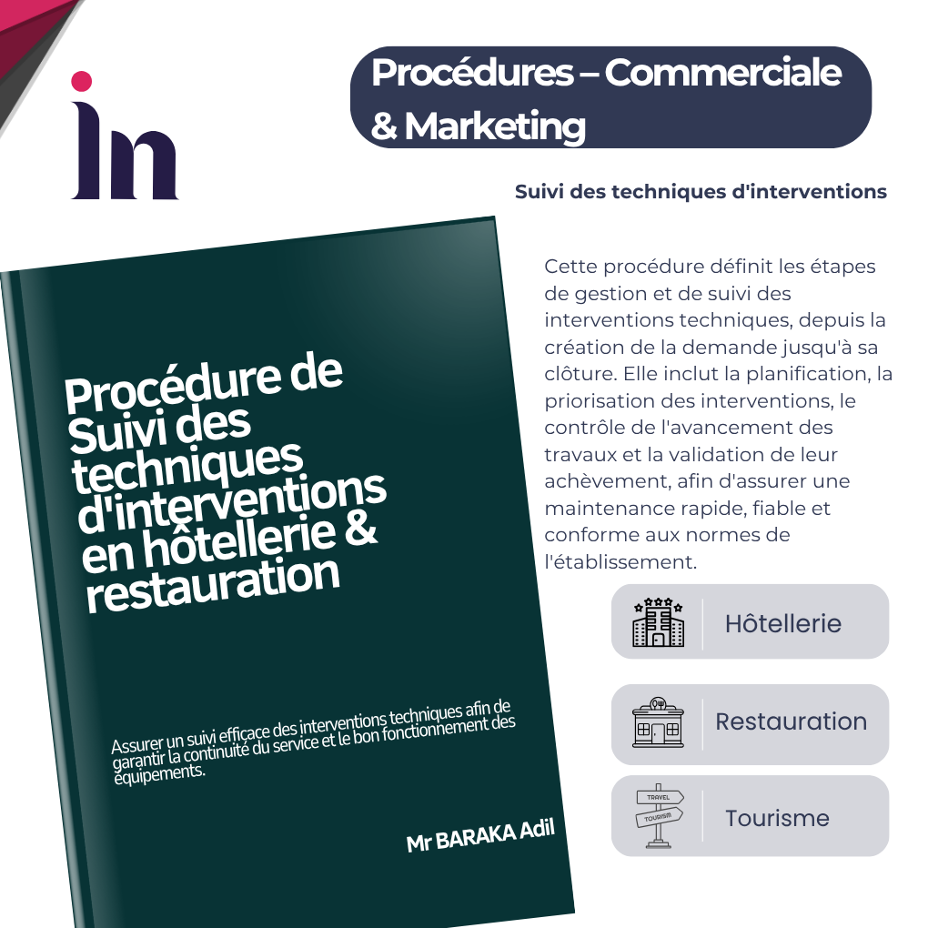 Procédure de Suivi des techniques d'interventions en hôtellerie & restauration