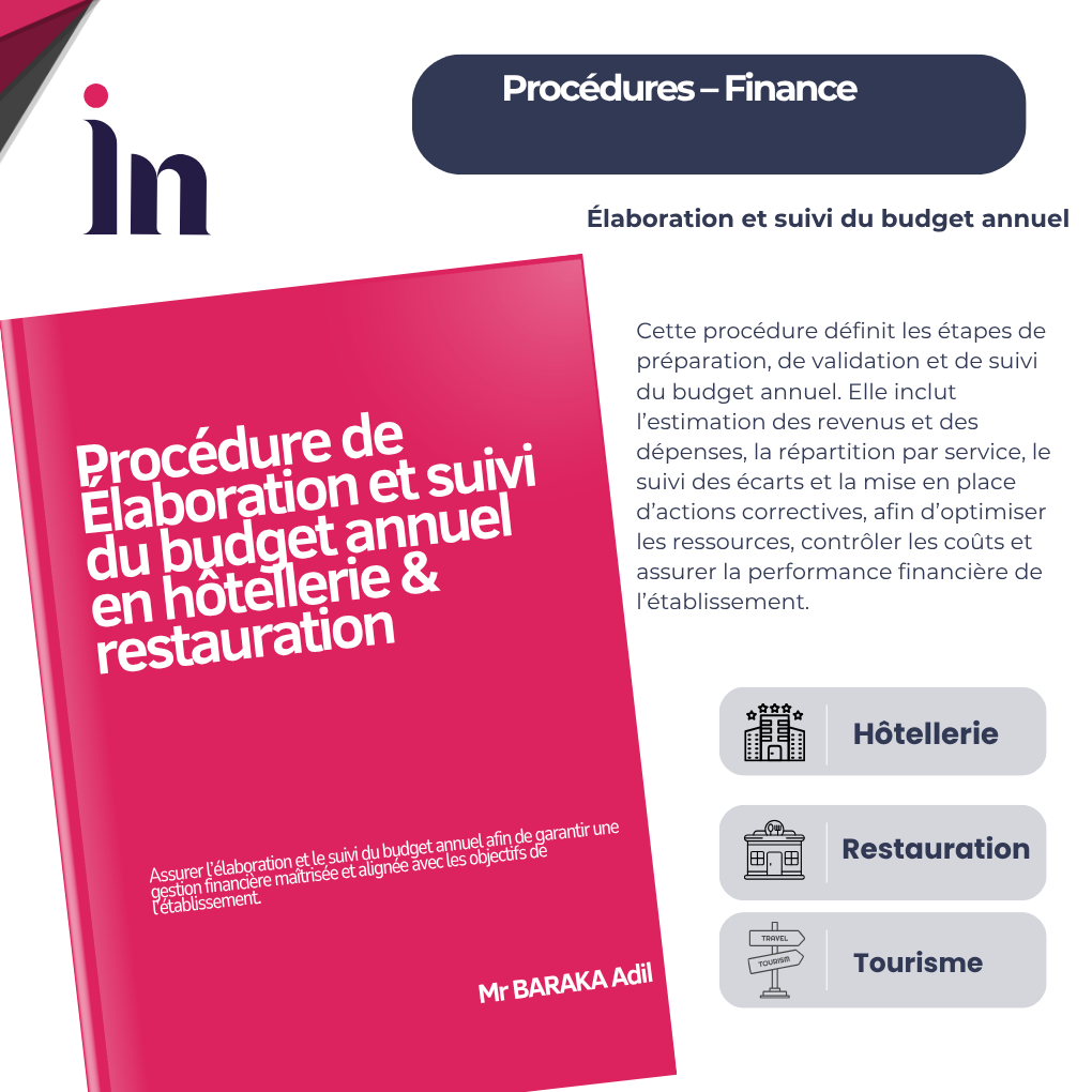 Procédure de Élaboration et suivi du budget annuel en hôtellerie & restauration