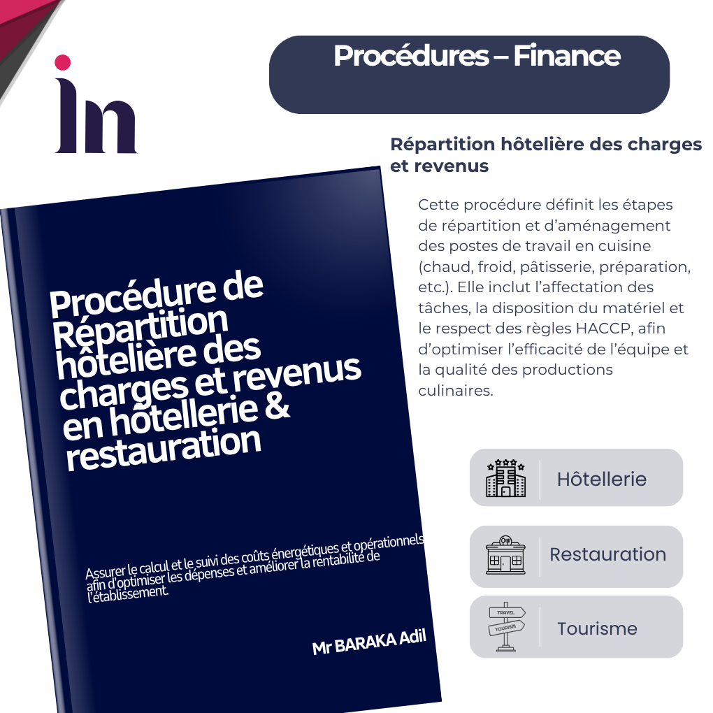 Procédure de répartition hôtelière des charges et revenus en hôtellerie & restauration
