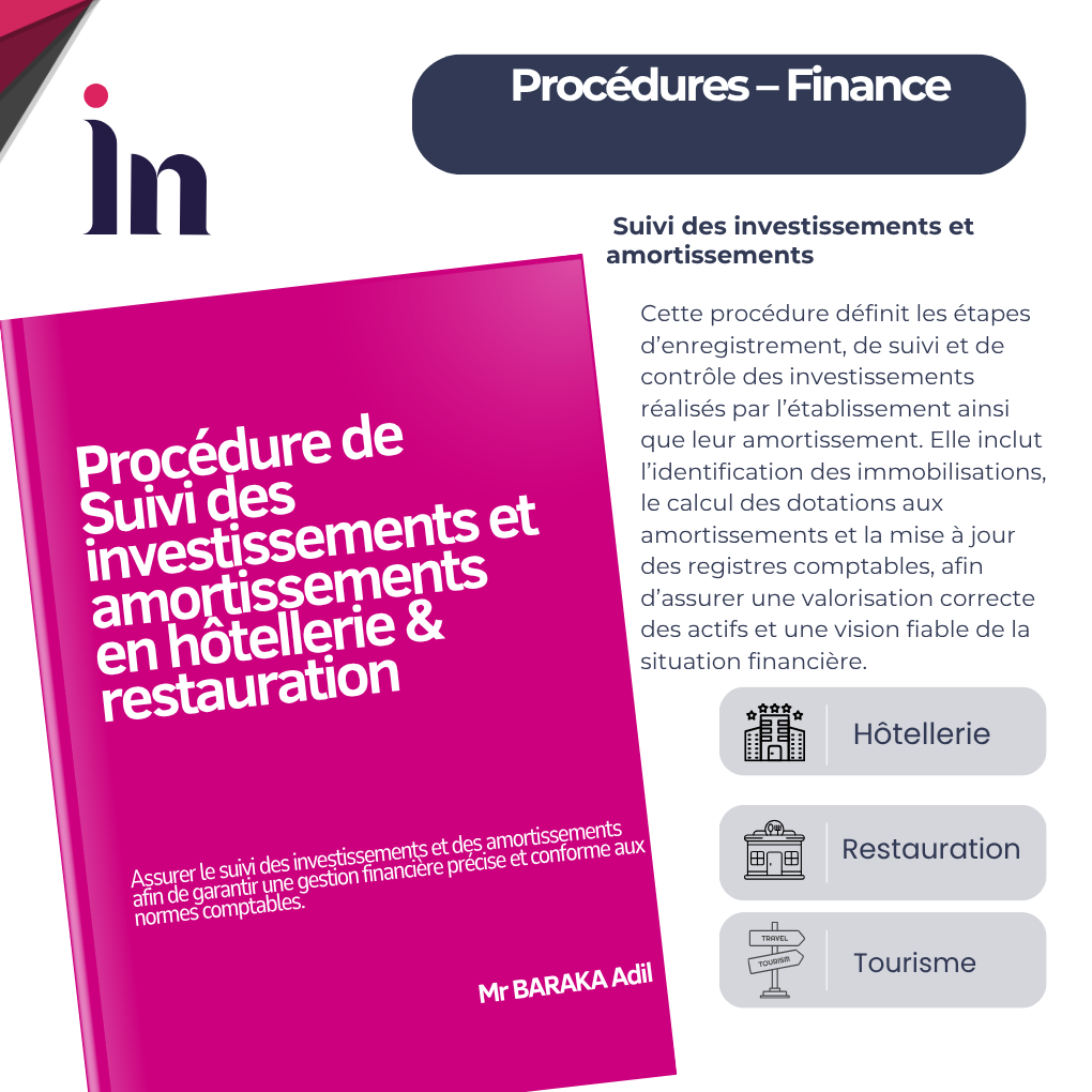 Procédure de suivi des investissements et amortissements en hôtellerie & restauration