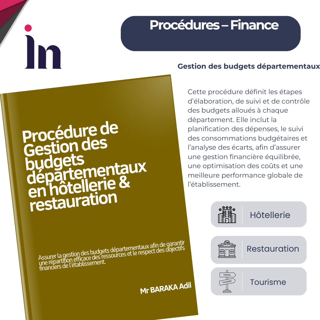Procédure de gestion des budgets départementaux en hôtellerie & restauration