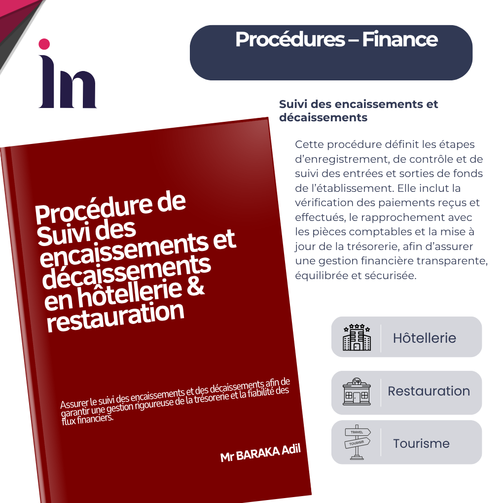 Procédure de suivi des encaissements et décaissements en hôtellerie & restauration