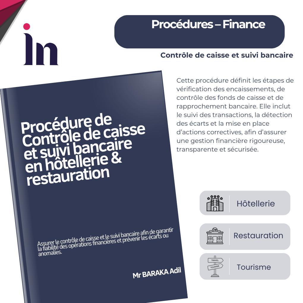 Procédure de contrôle de caisse et suivi bancaire en hôtellerie & restauration