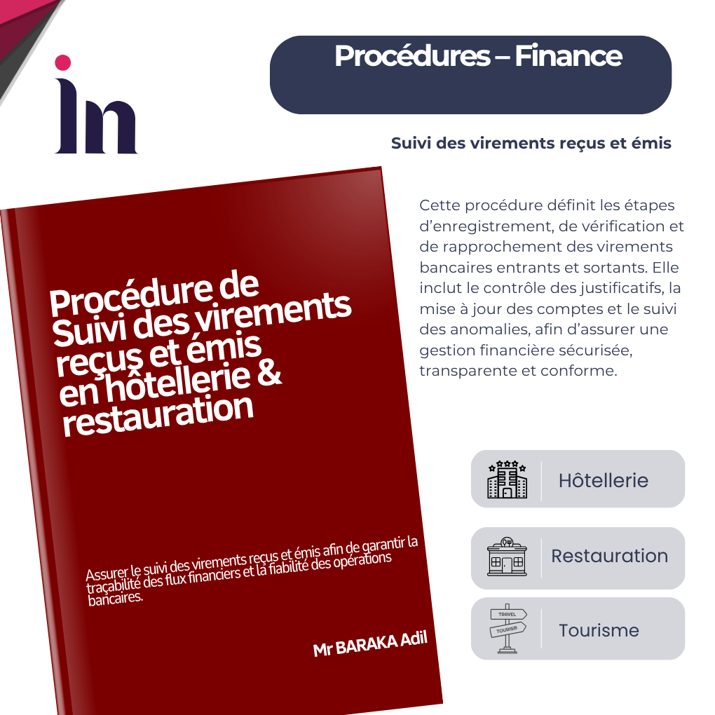 Procédure de suivi des virements reçus et émis en hôtellerie & restauration