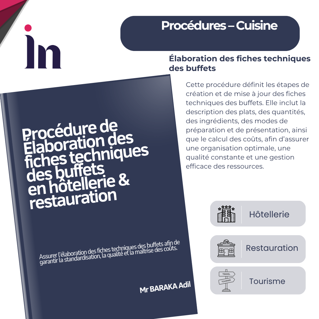 Procédure d'élaboration des fiches techniques des buffets en hôtellerie & restauration