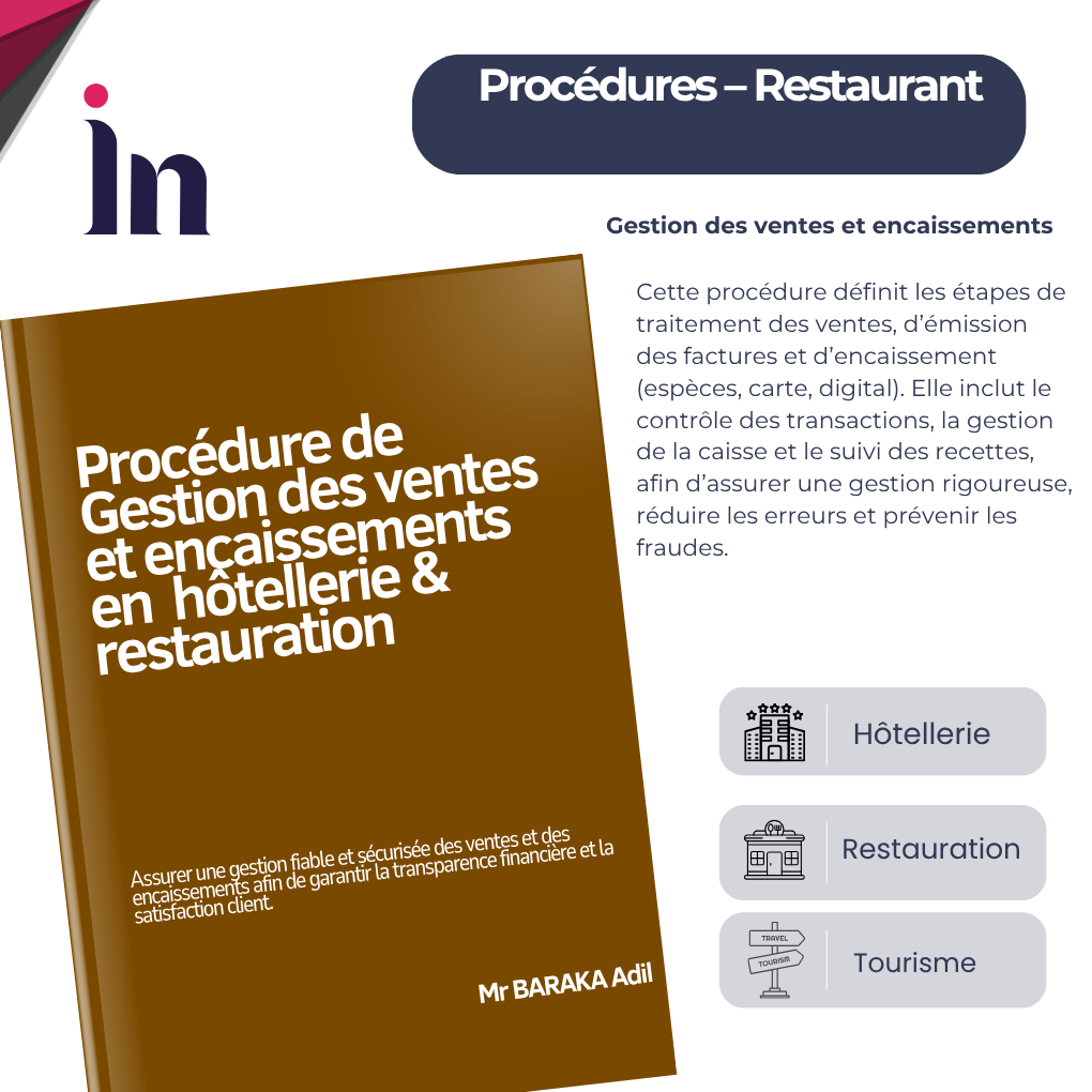 Procédure de gestion des ventes et encaissements en hôtellerie & restauration