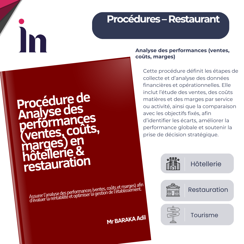 Procédure d’analyse des performances (ventes, coûts, marges) en hôtellerie & restauration