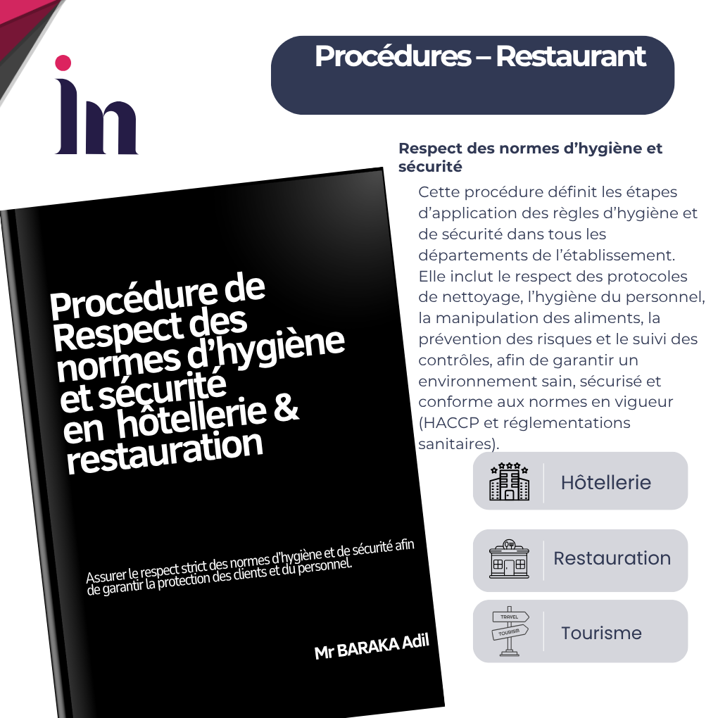 Procédure de respect des normes d’hygiène et sécurité en hôtellerie & restauration