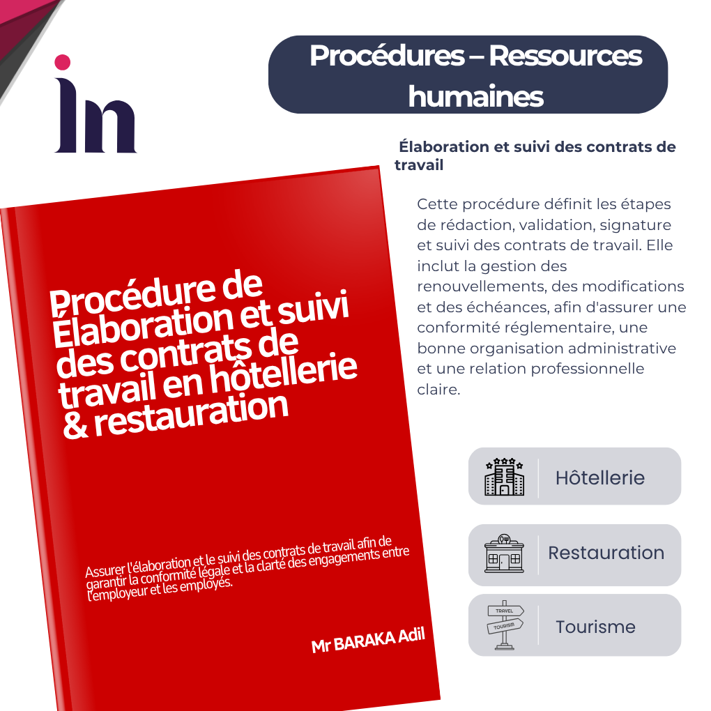 Procédure d’élaboration et suivi des contrats de travail en hôtellerie & restauration