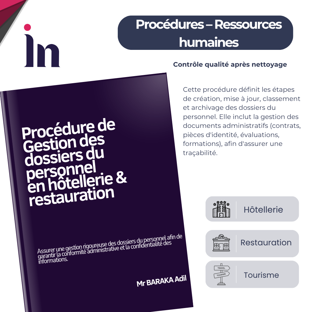 Procédure de Gestion des dossiers du personnel en hôtellerie & restauration