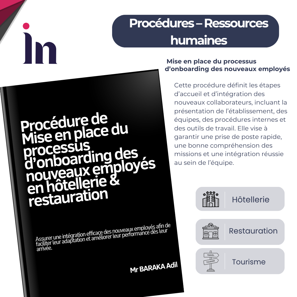 Procédure de gestion des recrutements (annonces, sélection, intégration) en hôtellerie & restauration