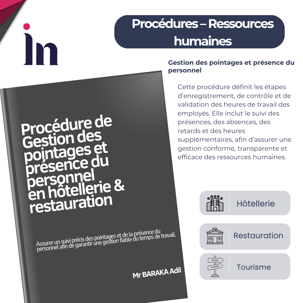 Procédure de gestion des pointages et de la présence du personnel en hôtellerie & restauration