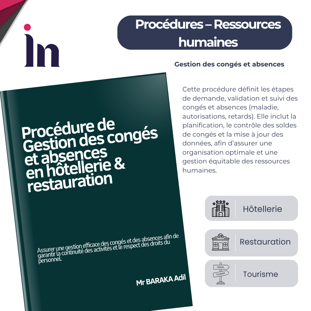 Procédure de gestion des congés et absences en hôtellerie & restauration