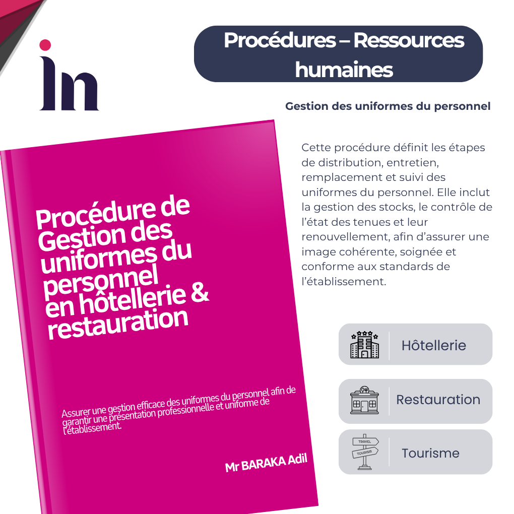 Procédure de gestion des uniformes du personnel en hôtellerie & restauration