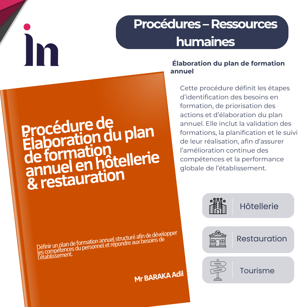 Procédure d’élaboration du plan de formation annuel en hôtellerie & restauration