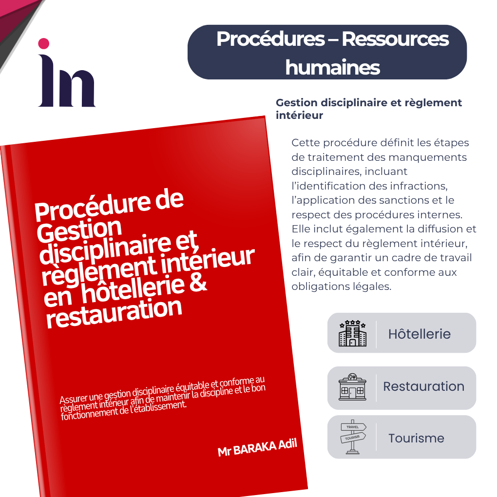 Procédure de gestion disciplinaire et règlement intérieur en hôtellerie & restauration