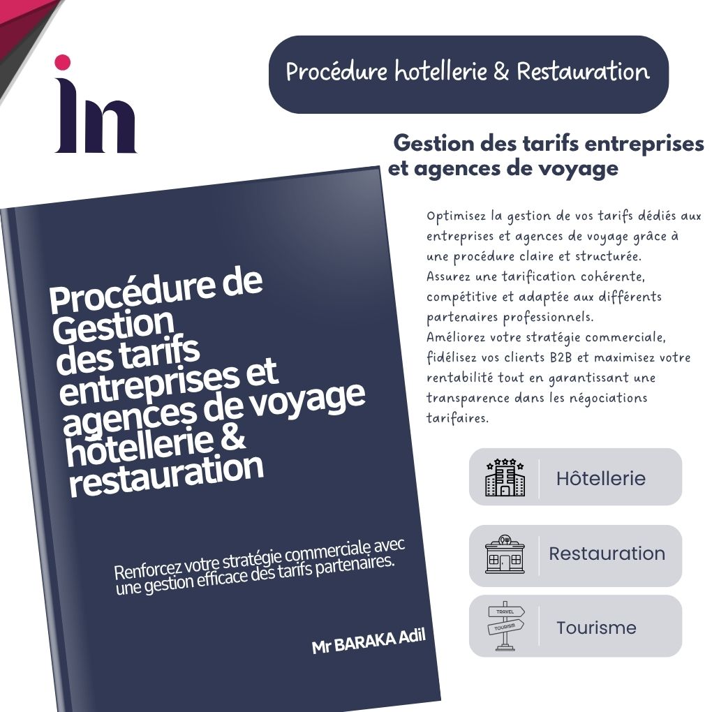 Procédure de Gestion des tarifs entreprises et agences de voyage hôtellerie & restauration