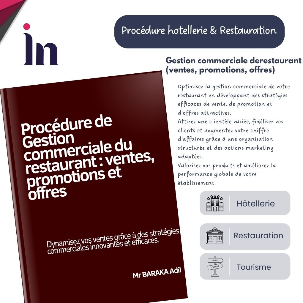 Procédure de Gestion commerciale du restaurant : ventes, promotions et offres