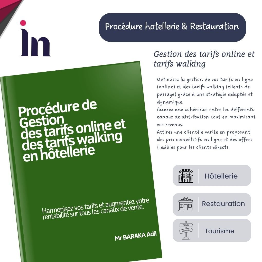 Procédure de Gestion des tarifs online et des tarifs walking en hôtellerie