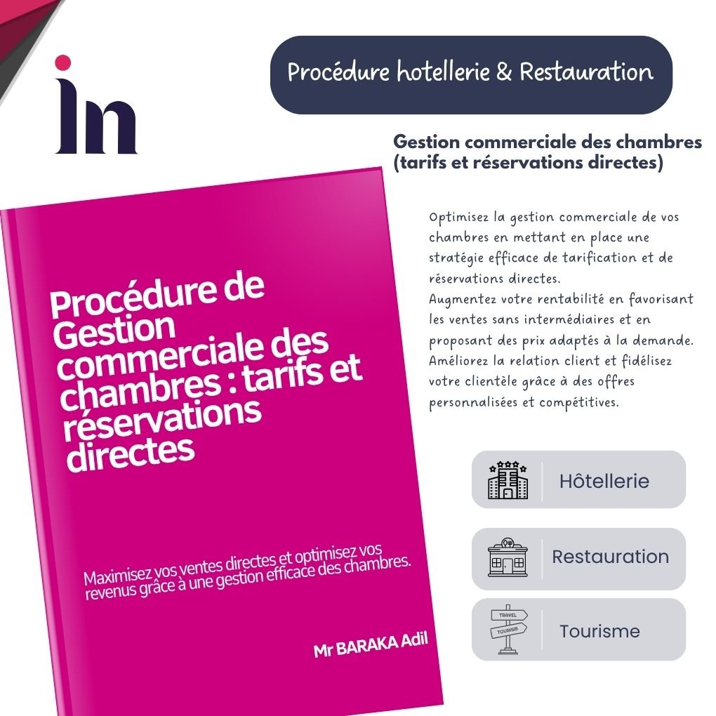 Procédure de Gestion commerciale des chambres : tarifs et réservations directes